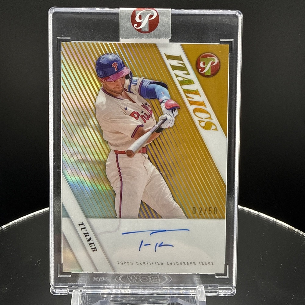 Topps Pristine 2026 Trea Turner Phillies Italics Autographs Gold /50 Auto I-TT